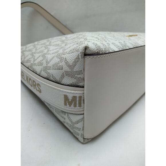 Michael Kors Maeve Vanilla Ivory Leather Zipper Closure Hobo Shoulder Bag - NWT - Picture 7 of 16